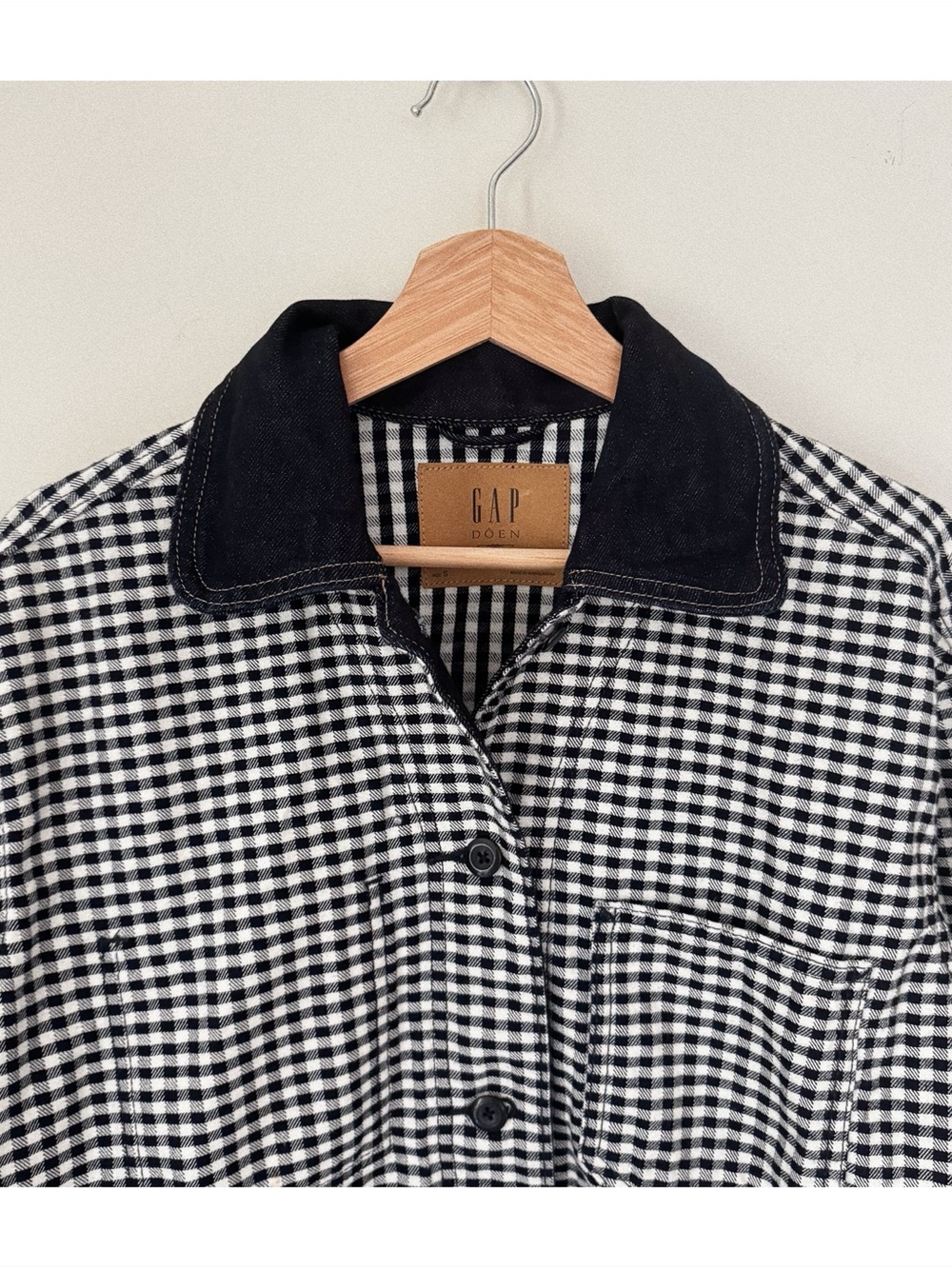 NWOT gap x dôen gingham denim jacket - Picture 3 of 4